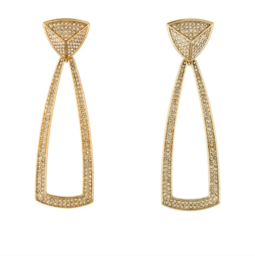 House Of Harlow Gold Tone Mesa Door Knocker Earrings